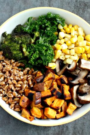 healthy vegetarian fall harvest bowl