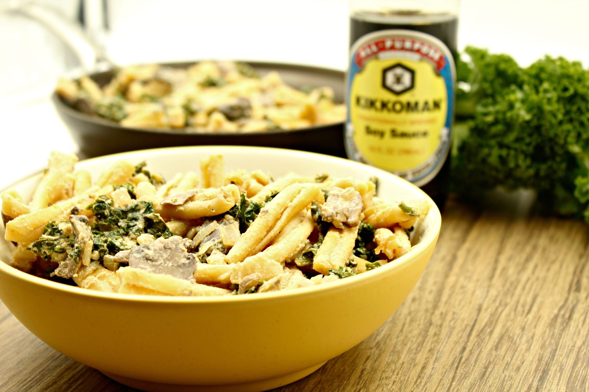 creamy tahini pasta with veggies