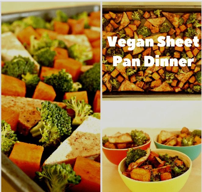 vegan pan dinner collage