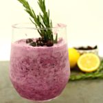 Smoothie with blueberries and rosemary