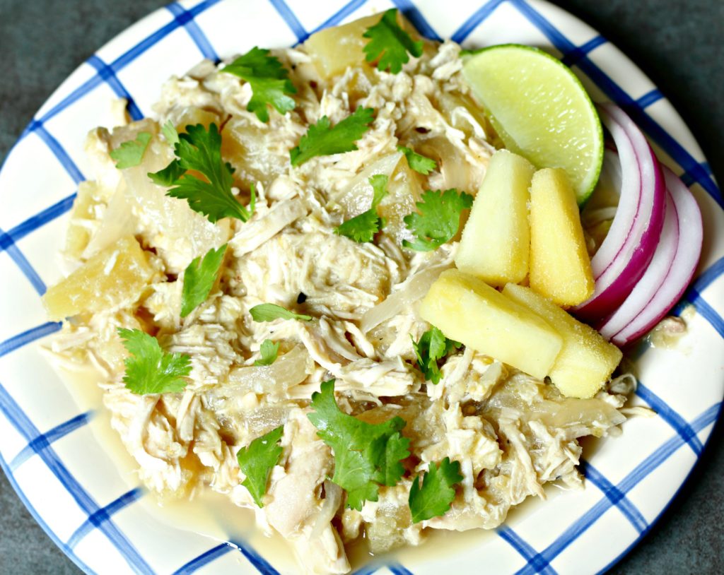 bowl of slow cooker chicken