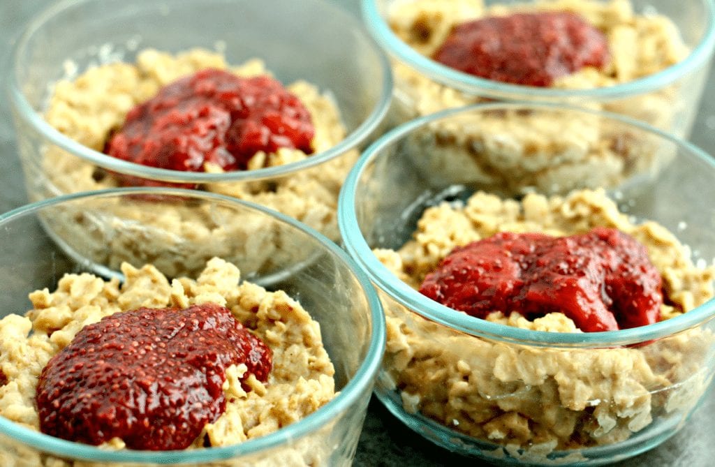 peanut butter and jelly oatmeal