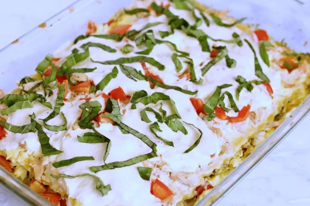 Caprese Chicken Lasagna –