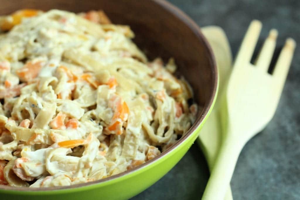 bowl of pasta primavera