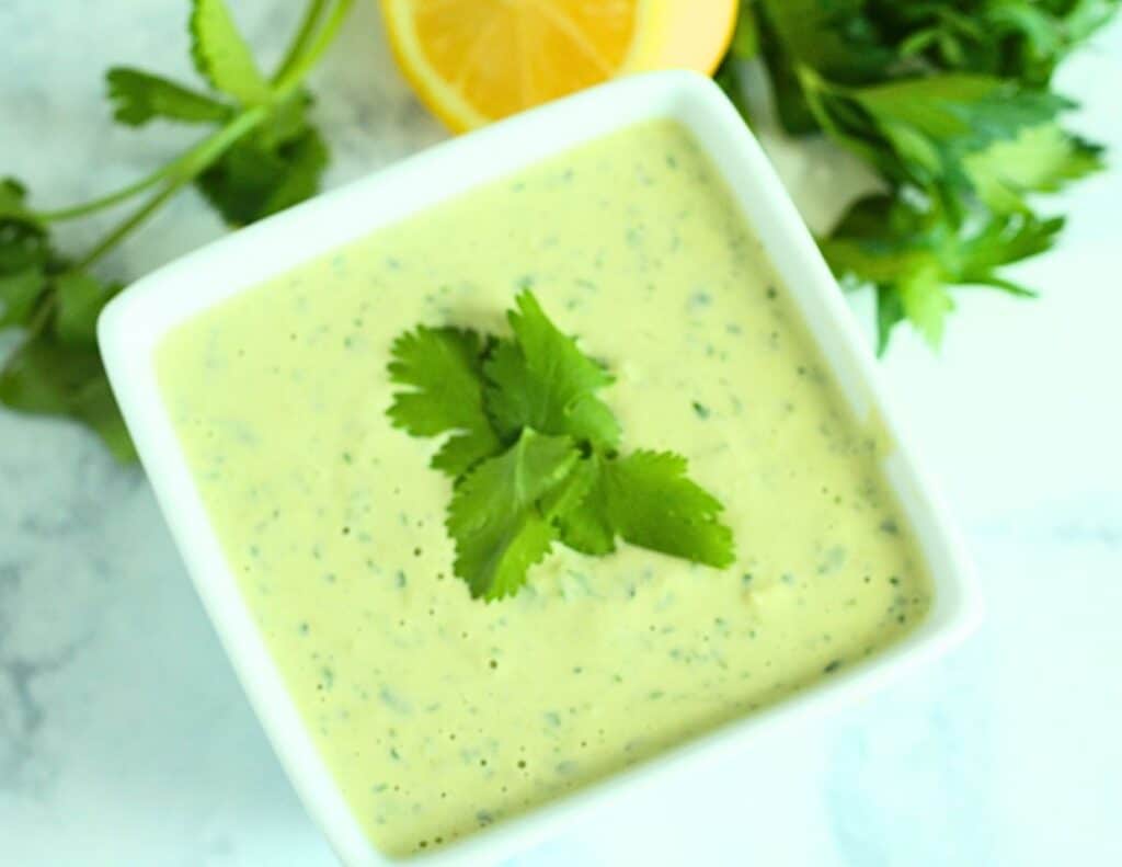 lemon herb tahini sauce bowl