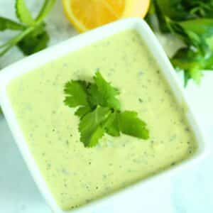 lemon herb tahini sauce bowl