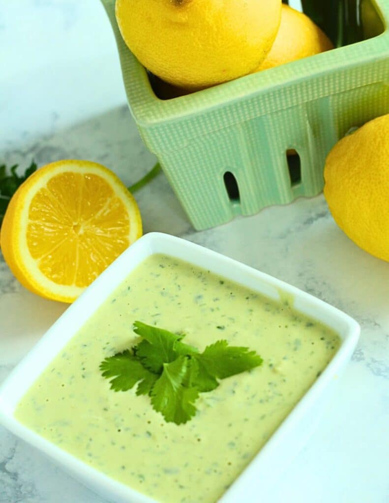 lemon herb tahini sauce bowl